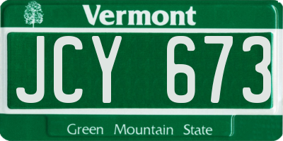 VT license plate JCY673