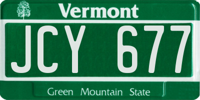 VT license plate JCY677