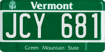 VT license plate JCY681