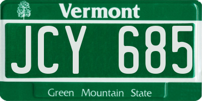 VT license plate JCY685