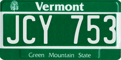 VT license plate JCY753