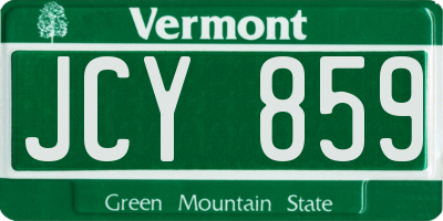 VT license plate JCY859