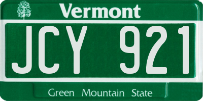 VT license plate JCY921