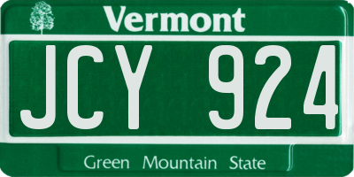 VT license plate JCY924