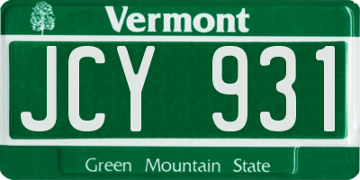 VT license plate JCY931