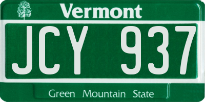 VT license plate JCY937