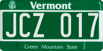VT license plate JCZ017