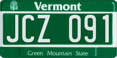 VT license plate JCZ091