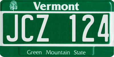 VT license plate JCZ124