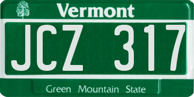 VT license plate JCZ317