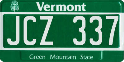 VT license plate JCZ337