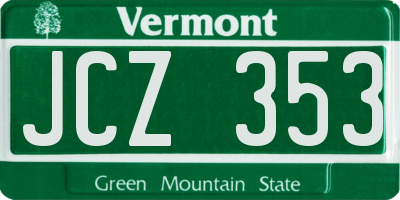 VT license plate JCZ353