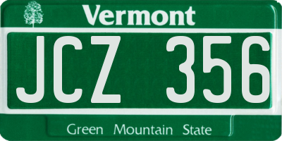 VT license plate JCZ356