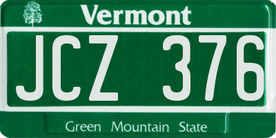 VT license plate JCZ376