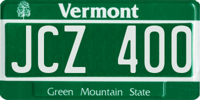 VT license plate JCZ400