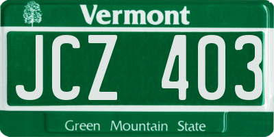 VT license plate JCZ403