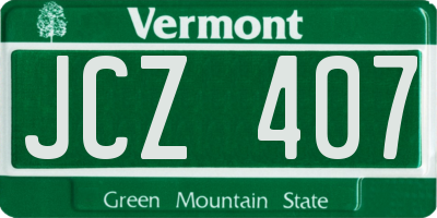 VT license plate JCZ407