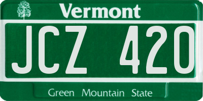 VT license plate JCZ420