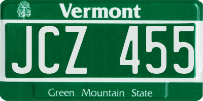 VT license plate JCZ455