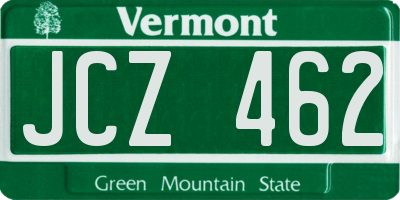 VT license plate JCZ462