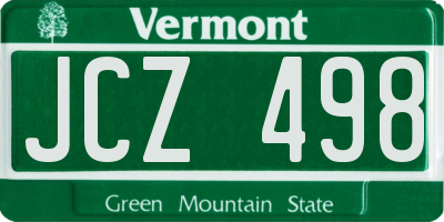 VT license plate JCZ498