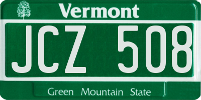 VT license plate JCZ508