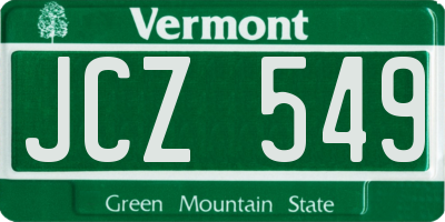VT license plate JCZ549