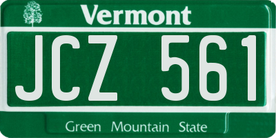 VT license plate JCZ561
