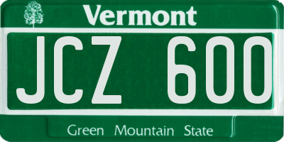 VT license plate JCZ600