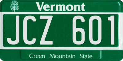VT license plate JCZ601