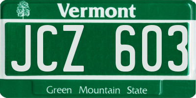 VT license plate JCZ603