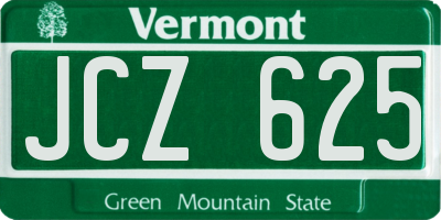 VT license plate JCZ625