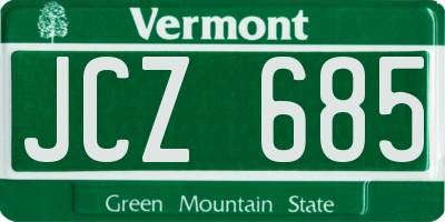 VT license plate JCZ685