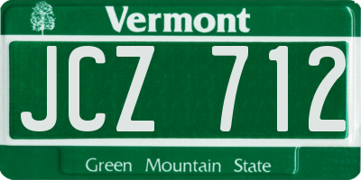 VT license plate JCZ712