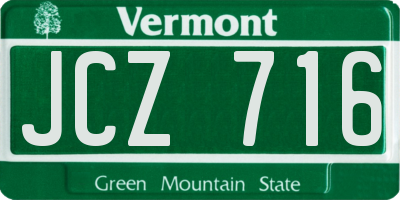 VT license plate JCZ716