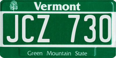 VT license plate JCZ730