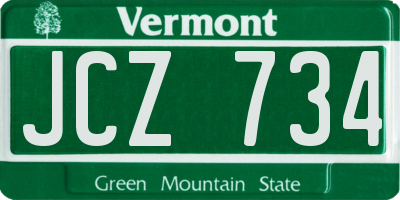 VT license plate JCZ734