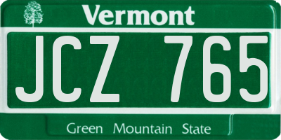 VT license plate JCZ765