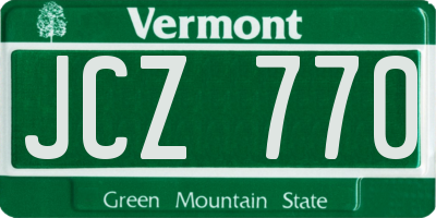 VT license plate JCZ770