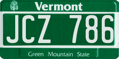 VT license plate JCZ786