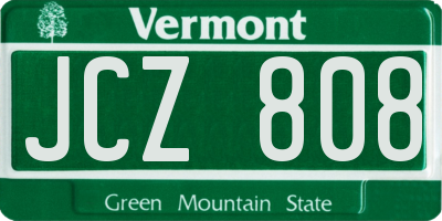 VT license plate JCZ808