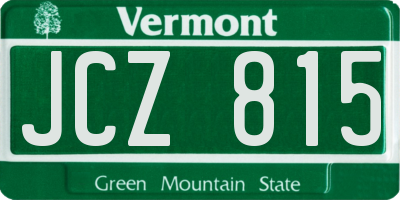 VT license plate JCZ815