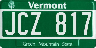 VT license plate JCZ817