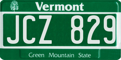 VT license plate JCZ829