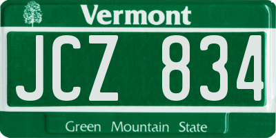 VT license plate JCZ834