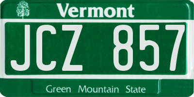 VT license plate JCZ857