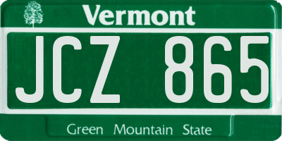 VT license plate JCZ865