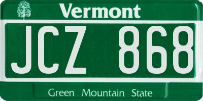 VT license plate JCZ868
