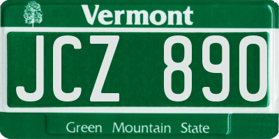 VT license plate JCZ890