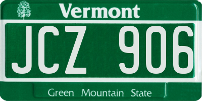 VT license plate JCZ906